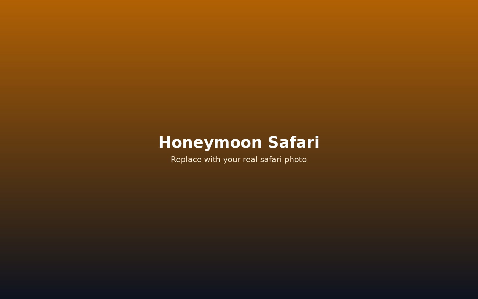 Honeymoon safari in Tanzania